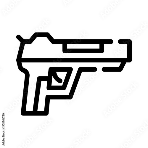 handgun line icon