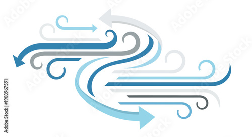 Abstract Wind Flow Illustration with Arrows