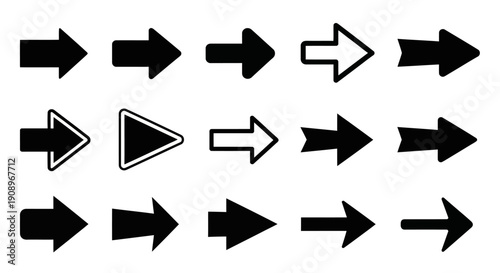 Arrow Sign Vector Set, Directional Navigation Icons