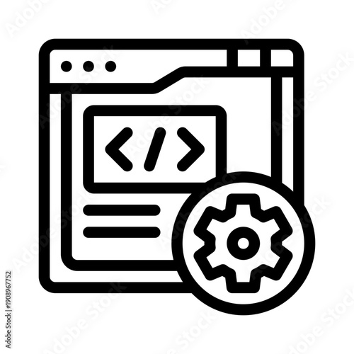 web development line icon