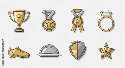 Awards and Achievements Icons Set. Success and Victory