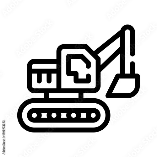 excavator line icon