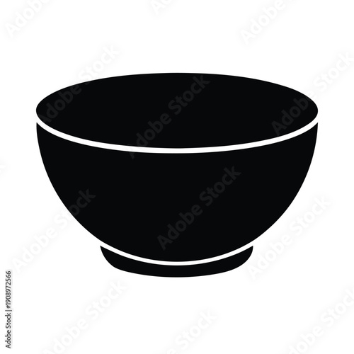 Baby Food Bowl Silhouette Icon Vector Illustration