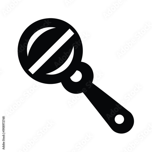 Baby Toy Rattle Silhouette Icon Vector Illustration