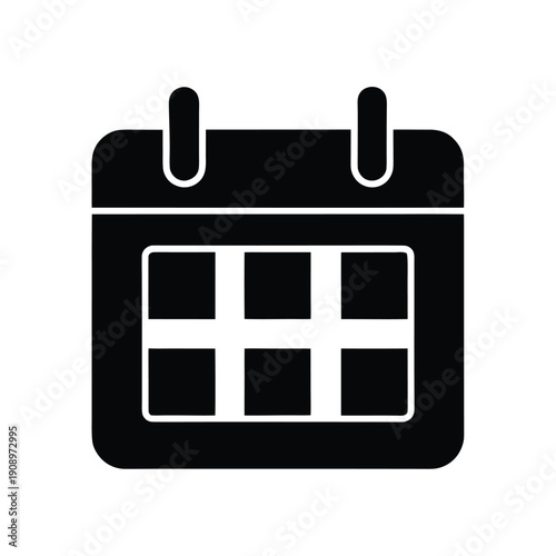 Booking Calendar Silhouette Icon Vector Illustration