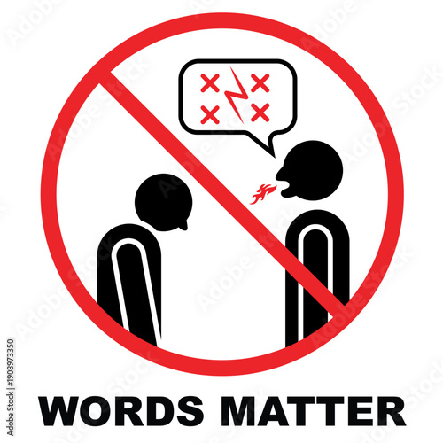 Empower positivity with the “Word Matters” symbol, a bold visual reminder that respectful language builds stronger communities and discourages harmful, hurtful communication in every space.