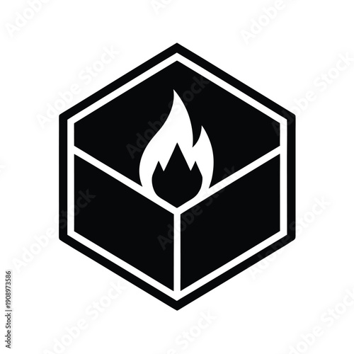 Camp Firestarter Cube Icon Vector Illustration