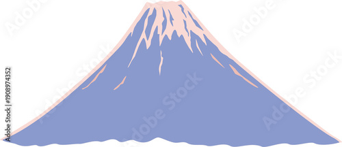 Naklejka 朝陽に染まる富士山のイラスト