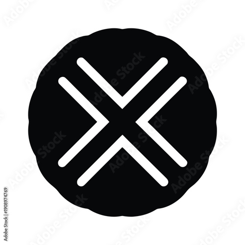 Close Cancel Silhouette Icon Vector Illustration