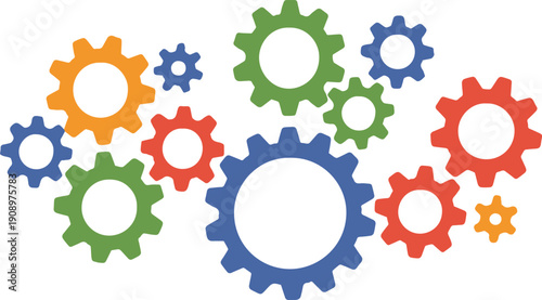 gears system workflow teamwork collaboration industrial concept