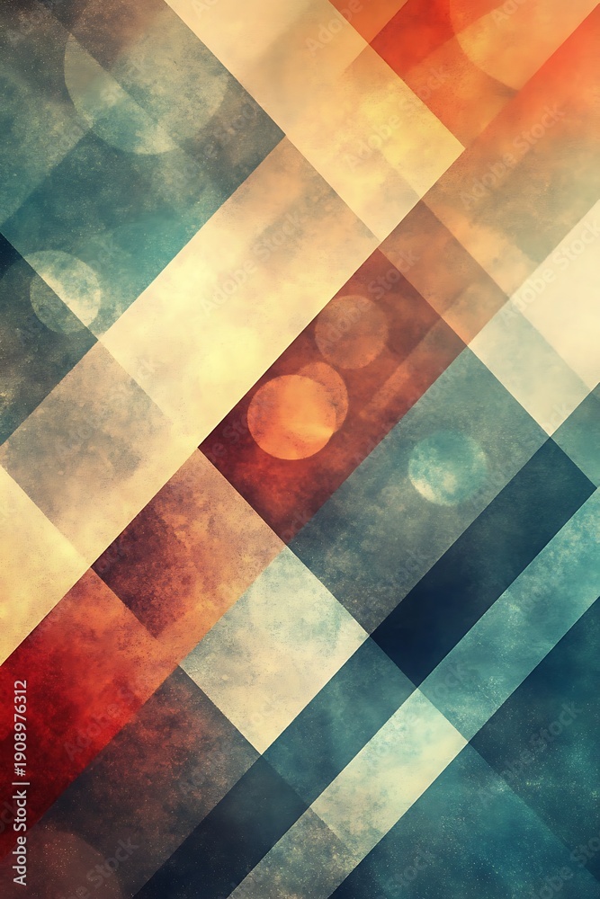 Fototapeta premium Abstract Geometric Pattern with Vibrant Colors