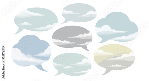 Cloud Speech Bubbles: Dreamy Sky Communication