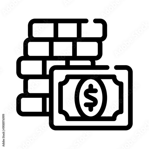 banknotes line icon