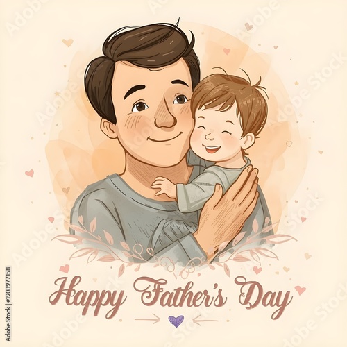 a man with child illustration