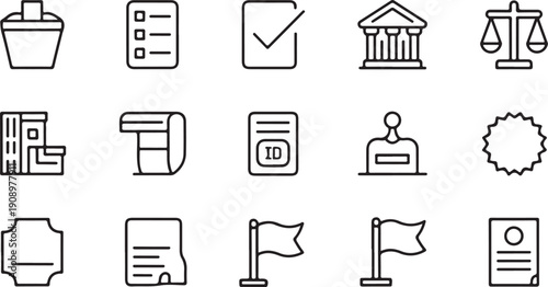 Legal Voting and Referendum Icons Vector