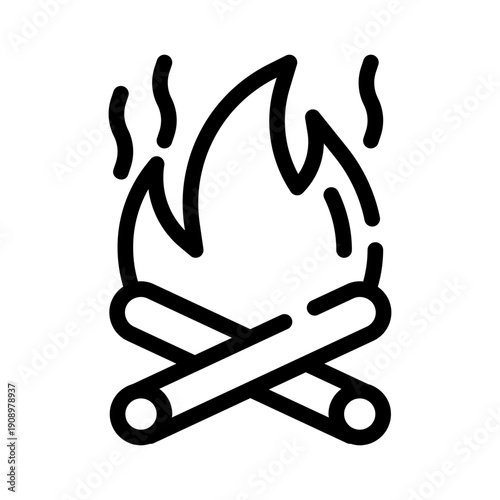 campfire line icon