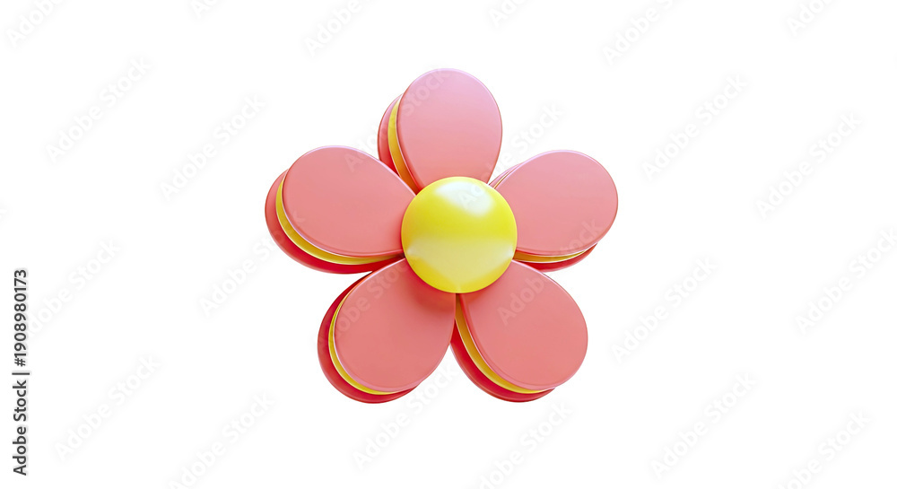 Fototapeta premium 3D Rendered Orange and Yellow Flower