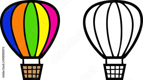 Colorful Hot Air Balloon Flight