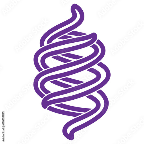 Purple Spiral DNA Helix Illustration for Science and Technology Concepts