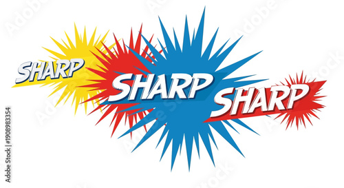 Colorful Sharp Burst Design Elements Set