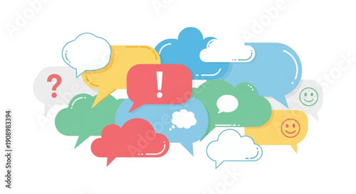 Colorful Speech Bubbles: Communication and Conversation Concept