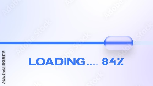 Liquid glass button loading bar transparent animation in white background video