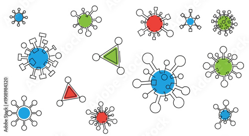 Colorful Virus Outbreak Illustration on White Background