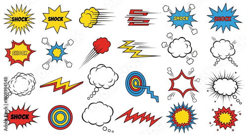 Comic Speech Bubbles and Sound Effects Vector Set