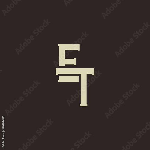 ET Abstract Initial Logo. Clean, high-contrast typography suitable for branding, identity, and corporate design. Ideal for logos, signage, and minimalist graphic projects.