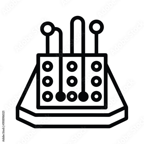 Number Input Stepper Web Line Art Icon Vector Illustration