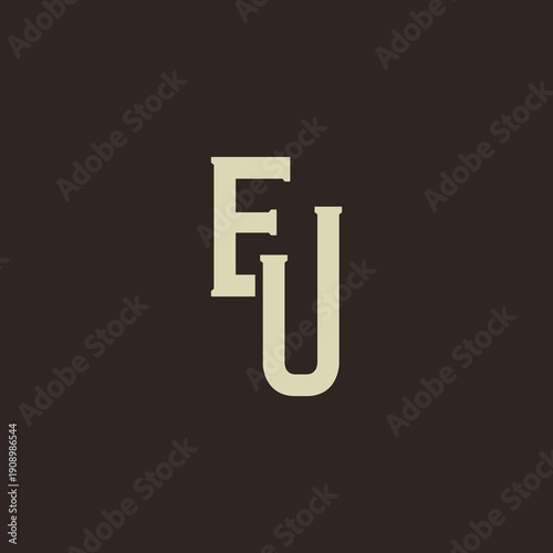 EU Abstract Initial Logo. Clean, high-contrast typography suitable for branding, identity, and corporate design. Ideal for logos, signage, and minimalist graphic projects.