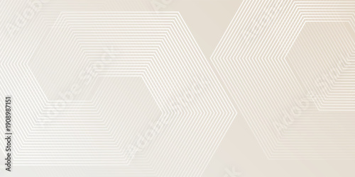 Abstract background with glowing white geometric line design. Modern glossy white hexagon line pattern for covers, posters, banners, presentations, and certificates.