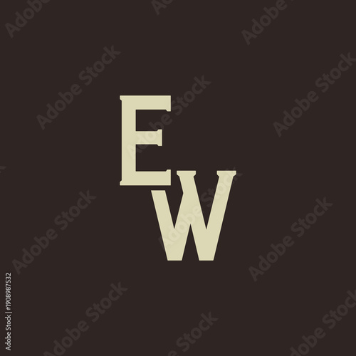 EW Abstract Initial Logo. Clean, high-contrast typography suitable for branding, identity, and corporate design. Ideal for logos, signage, and minimalist graphic projects.