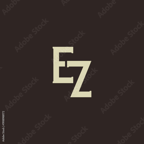 EZ Abstract Initial Logo. Clean, high-contrast typography suitable for branding, identity, and corporate design. Ideal for logos, signage, and minimalist graphic projects.