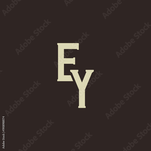 EY Abstract Initial Logo. Clean, high-contrast typography suitable for branding, identity, and corporate design. Ideal for logos, signage, and minimalist graphic projects.