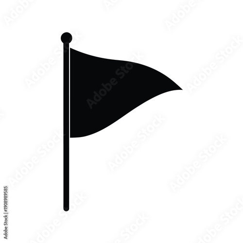 Priority Flag Silhouette Icon Vector Illustration