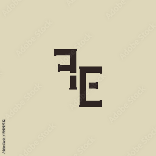 FE Abstract Initial Logo. Clean, high-contrast typography suitable for branding, identity, and corporate design. Ideal for logos, signage, and minimalist graphic projects.