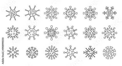 Coronavirus Outbreak: Hand-Drawn Virus Icons Collection