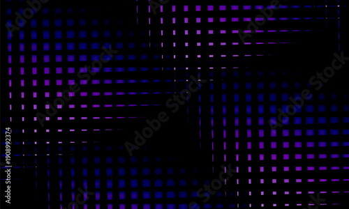 Neon purple grid abstract background with glowing dot matrix and highcontrast darkness, ideal for cyberpunk graphics, electronic music posters, tech interface mockups, and nightlife visuals