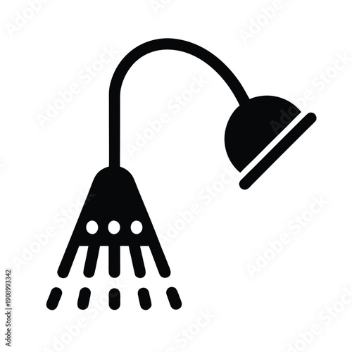 Shower Head Silhouette Icon Vector Illustration