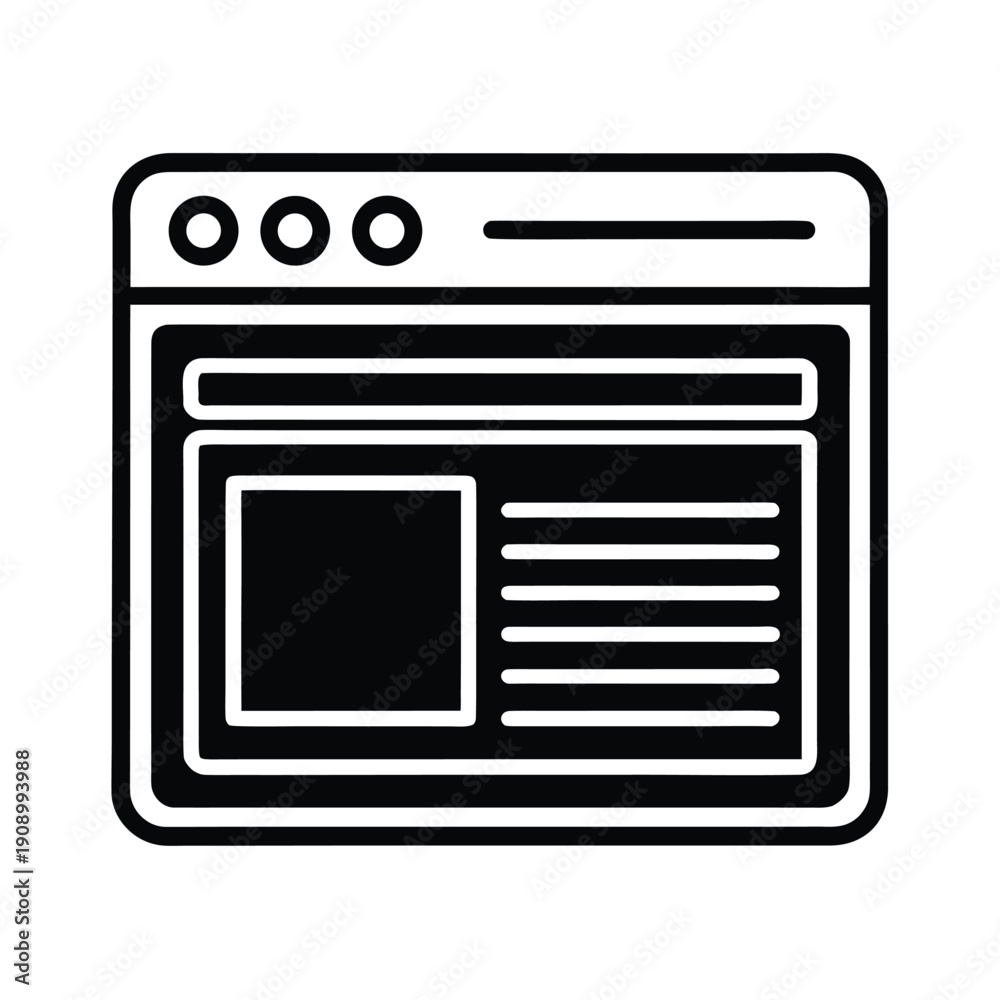 Obraz premium Sticky Header Web UI Line Art Icon Vector Illustration