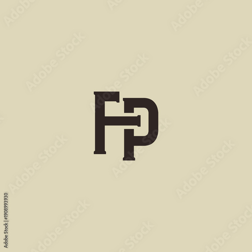 FP Abstract Initial Logo. Clean, high-contrast typography suitable for branding, identity, and corporate design. Ideal for logos, signage, and minimalist graphic projects.
