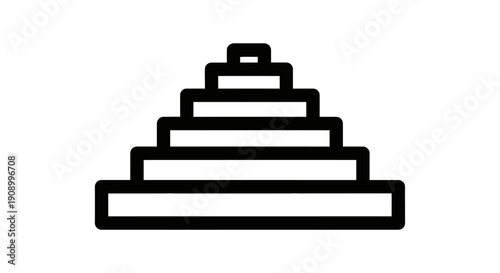 Black pyramid shape with steps.