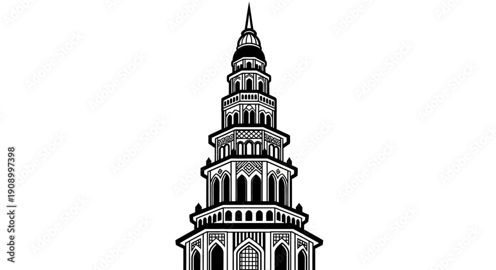 Obraz premium Detailed illustration of a tower.