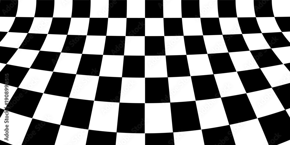 Obraz premium abstract geometric carpet black and white chessboard vector illustration