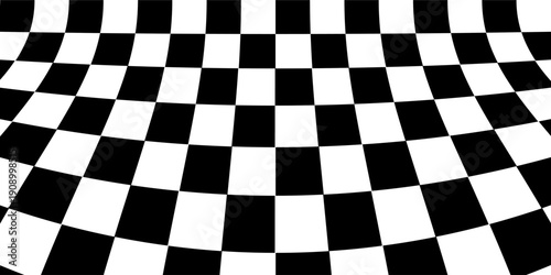 abstract geometric carpet black and white chessboard vector illustration