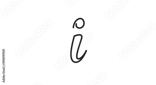 Lowercase letter i in black.