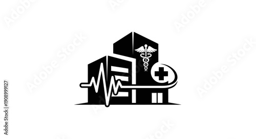 Medical Building Hospital Architecture Icon.