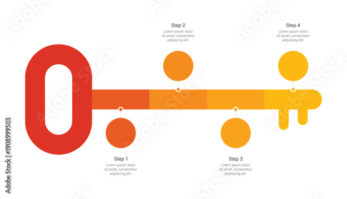 Key To Success Infographic Template With Four Steps