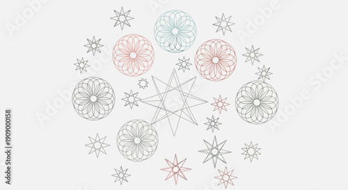 Elegant Christmas Ornaments and Stars Design